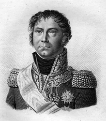 Portrett av general Becker som eskorterte Napoleon I i 1815 til stedet for ombordstigning til St. Helena etter de 100 dagene.i "Portraits des Général Français"". Gravert av Ambroise Tardieu i 1818. Stella Collection