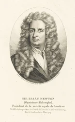 Portrett av Sir Isaac Newton 1642-1727, ca. 1830-1840.