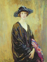 Portrett av Dorothy Una Ratcliffe (1891-1967) (olje på lerret)
