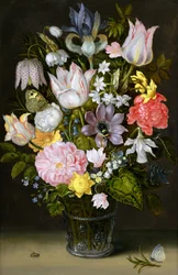 Stilleben med blomster (olje på kobber)