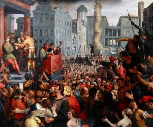 The Judgment of Zaleucus, ca. 1606 (olje på panel)