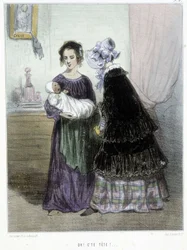 Å, det er hodet ditt! (uverdig mor) - i "" Madeleines"" av Cham, v.1870-1880