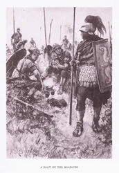 Et stopp ved veikanten, illustrasjon fra The Roman Soldier, 1928