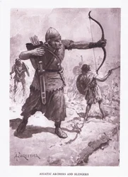 Asiatiske bueskyttere og anhengere, illustrasjon fra The Roman Soldier, 1928