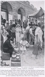 Romersk markedsscene, London, illustrasjon fra «Hutchinson