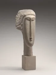 Hodet til en kvinne, ca. 1910-1911 (kalkstein)