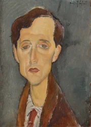 Portrett av Frans Hellens (1881-1972) av Modigliani, Amedeo (1884-1920). Olje på lerret, størrelse: 46x34