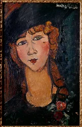 Portrett av Lolotte-maleri av Amedeo Modigliani (1884-1920) 1917 Søn. 0,35x0,55 m Paris, musee national d