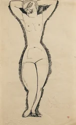 Stående naken med løftede armer, 1911