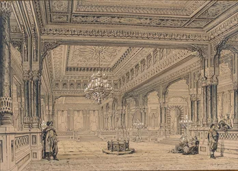 Interiøret i Ciragan-palasset i Istanbul, 1872.