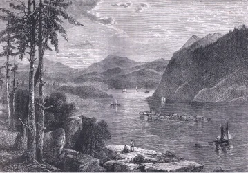 The Hudson Highlands, illustrasjon fra Cassells History of the United States utgitt av Cassell, Petter & Galpin, ca. 1900 (litho)