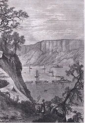 The Palisades of the Hudson, illustrasjon fra Cassells History of the United States utgitt av Cassell, Petter & Galpin, ca. 1900 (litho)