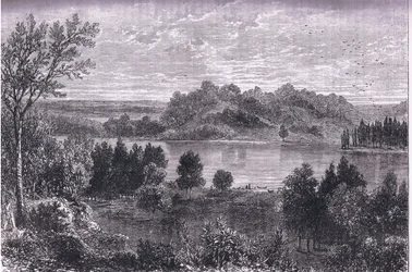 The valley of the Mississippi, illustrasjon fra Cassells History of the United States utgitt av Cassell, Petter & Galpin, ca. 1900 (litho)