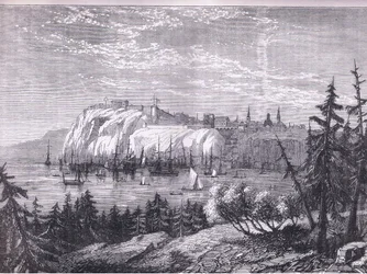 View of Quebec, illustrasjon fra Cassells History of the United States utgitt av Cassell, Petter & Galpin, ca. 1900 (litho)