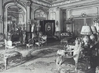 Salong i Astor-familiens hus, Fifth Avenue, New York