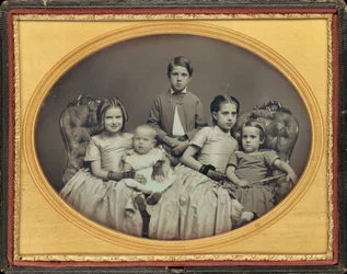 Portrett av fem barn, ca. 1850 (foto)