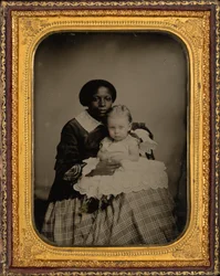 Portrett av en kvinne og et barn, ca. 1860 (foto)