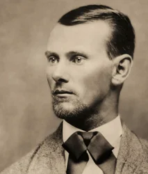 Portrett av den fredløse Jesse James (1847-1882), kabinetfoto