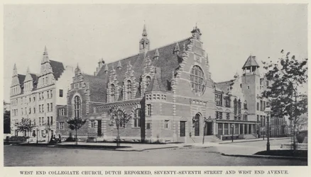 West End Collegiate Church, Dutch Reformed, Seventy-Seventh Street og West End Avenue (s/hv-bilde)