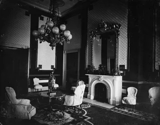 Interiør i Det hvite hus, Old Green Room, Presidents Study, 1860-80