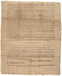 En rettighetserklæring og en bønn fra regjeringen for staten New Hampshire, 1779