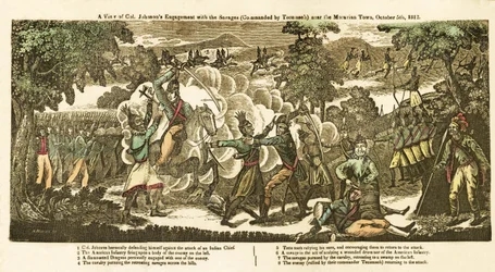 Et syn på oberst Johnsons engasjement med villmennene (befalt av Tecumseh) nær Moravian Town, 5. oktober