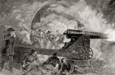 En kasemat under bombardementet i slaget ved Fort Sumter, 12.–14. april