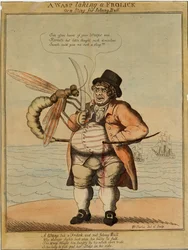 En veps som boltrer seg, 1813 (håndfarget etsning)