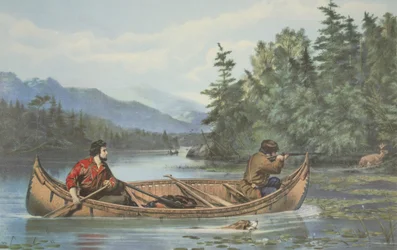 American Hunting Scenes, A Good Chance , pub. 1863, Currier & Ives