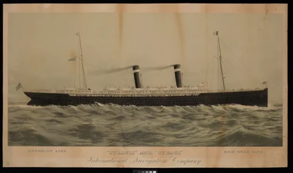 American Line St. Louis og St. Paul Red Star Line International Navigation Company (kromolitografi)