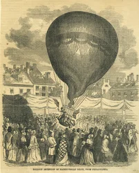 Ballong Ascension av Mademoiselle Delon, fra Philadelphia