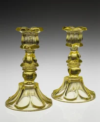 Lysestaker, ca. 1840–1855 (blyglass)