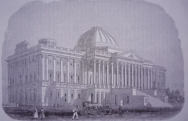 Capitol Building, Washington DC, USA, ca. 1848 (gravering)