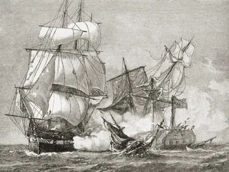 Capture of the Guerriere ved grunnloven 19. august 1812 fra 