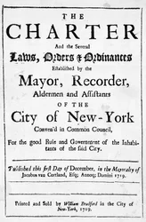 Charter of the City of New York, 1719 (trykk)