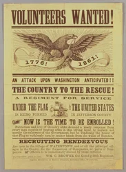 Borgerkrigsrekrutteringsplakat, 1861 (trykk)