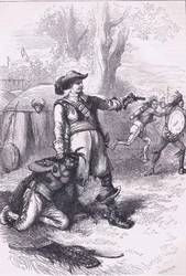 Oberst Atherton and the Indians 1661, illustrasjon fra Cassell