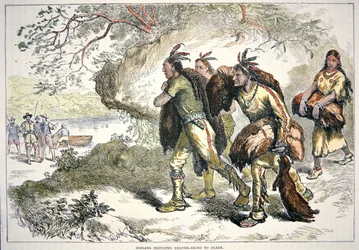 Colonial Pelshandlere (farget gravering)