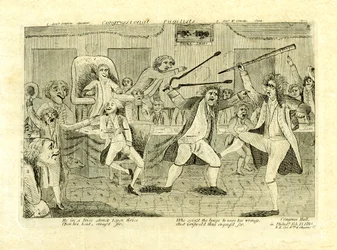 Congressional pugilists: Griswold og Lyon, ved Congress Hall, Philadelphia, PA