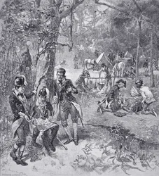 General Francis Marion i leir (litho)