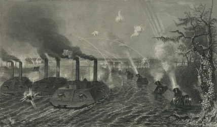 Gun and Mortar Boats på Mississippi, ca. 1878