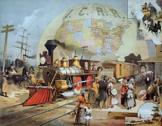 Illinois Central Railroad, ca. 1886 (farge litho)