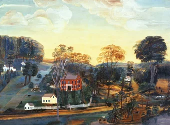Isaac Powers gård og gruve, ca. 1800 (olje på lerret)