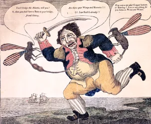 John Bull ble stukket til smerte av Wasp and Hornet, ca. 1813