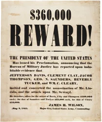 Dusør for attentatet på Lincoln, 9. mai 1865