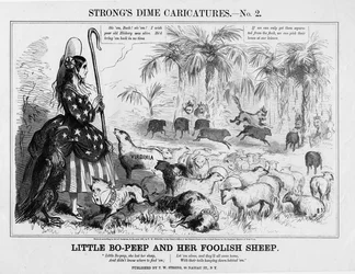 Lille Bo-Peep og hennes tåpelige sauer, utgitt av TW Strong, New York, 1861