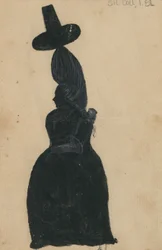 Lucy Knox, ca. 1790 (blekk med hvitt porselen på kortet)