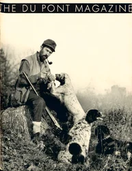 Mann med jakthunder, forside av DuPont Magazine, november 1934