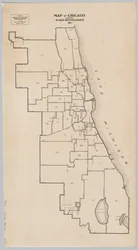 Kart over Chicago som viser menighetsgrenser