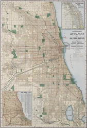 Kart over Chicago og forstedene